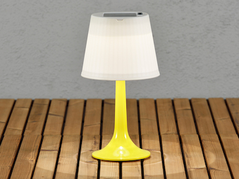 Solar High Power LED-Tischlampe ASSISI, IP44, gelb, Höhe 36 cm