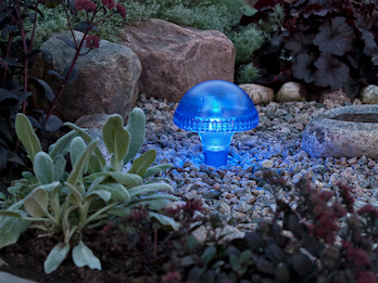 LED Solarleuchte / Gartenleuchte ASSISI, IP44, blau, Höhe 27,5 cm