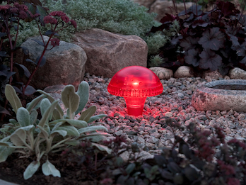 LED Solarleuchte / Gartenleuchte ASSISI, IP44, rot, Höhe 27,5 cm