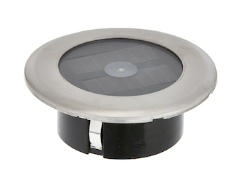 Solar LED-Bodenspot, Edelstahl, Ø 11cm, je Spot bis 100kg belastbar