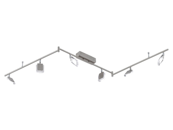 6-flammige LED-Deckenleuchte Nickel matt, 150 cm lang, schwenkbar, VILETA
