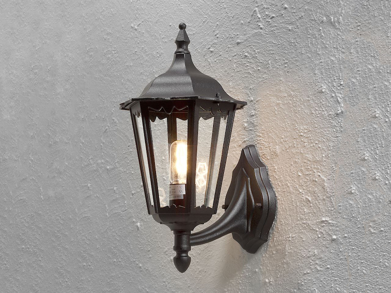 Konstsmide schwarze Wandleuchte Firenze mit E27-Sockel / meine