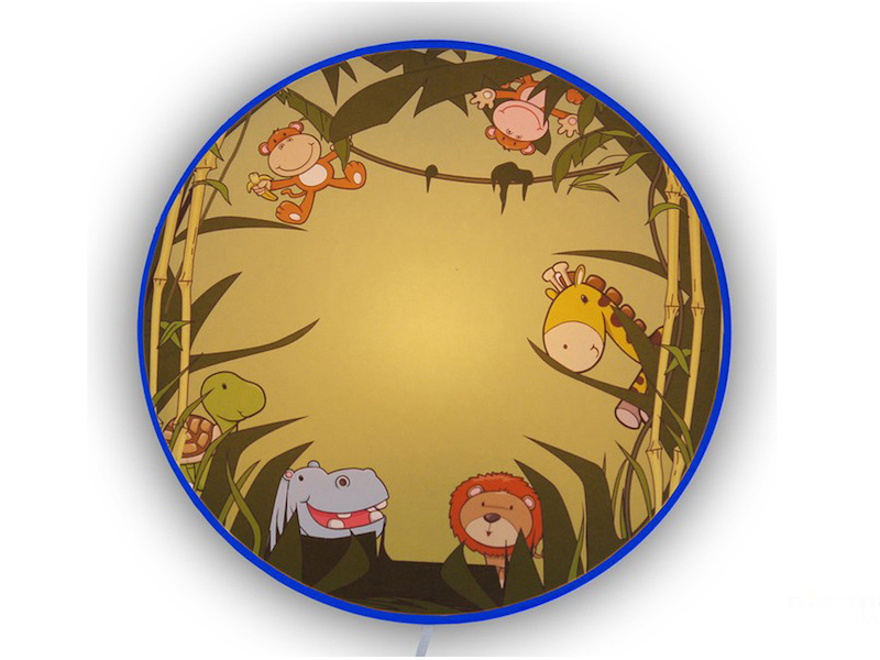 Kinder Wandlampe Schlummerlicht O25cm Wilde Tiere Motiv