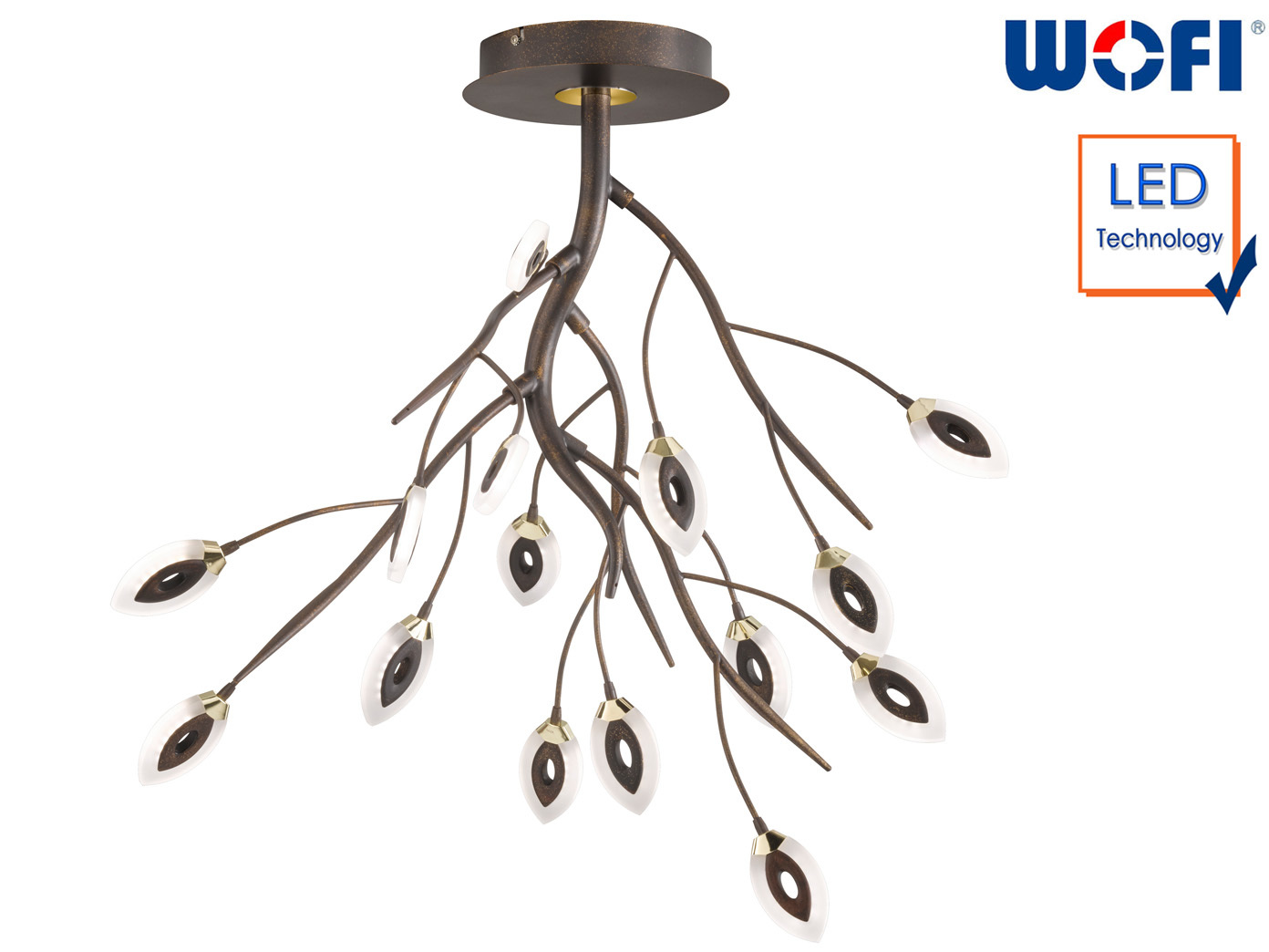 Design Deckenleuchte Rostfarbig LED Deckenbeleuchtung Wohnzimmer ... Design Deckenleuchte Rostfarbig LED Deckenbeleuchtung Wohnzimmer ...