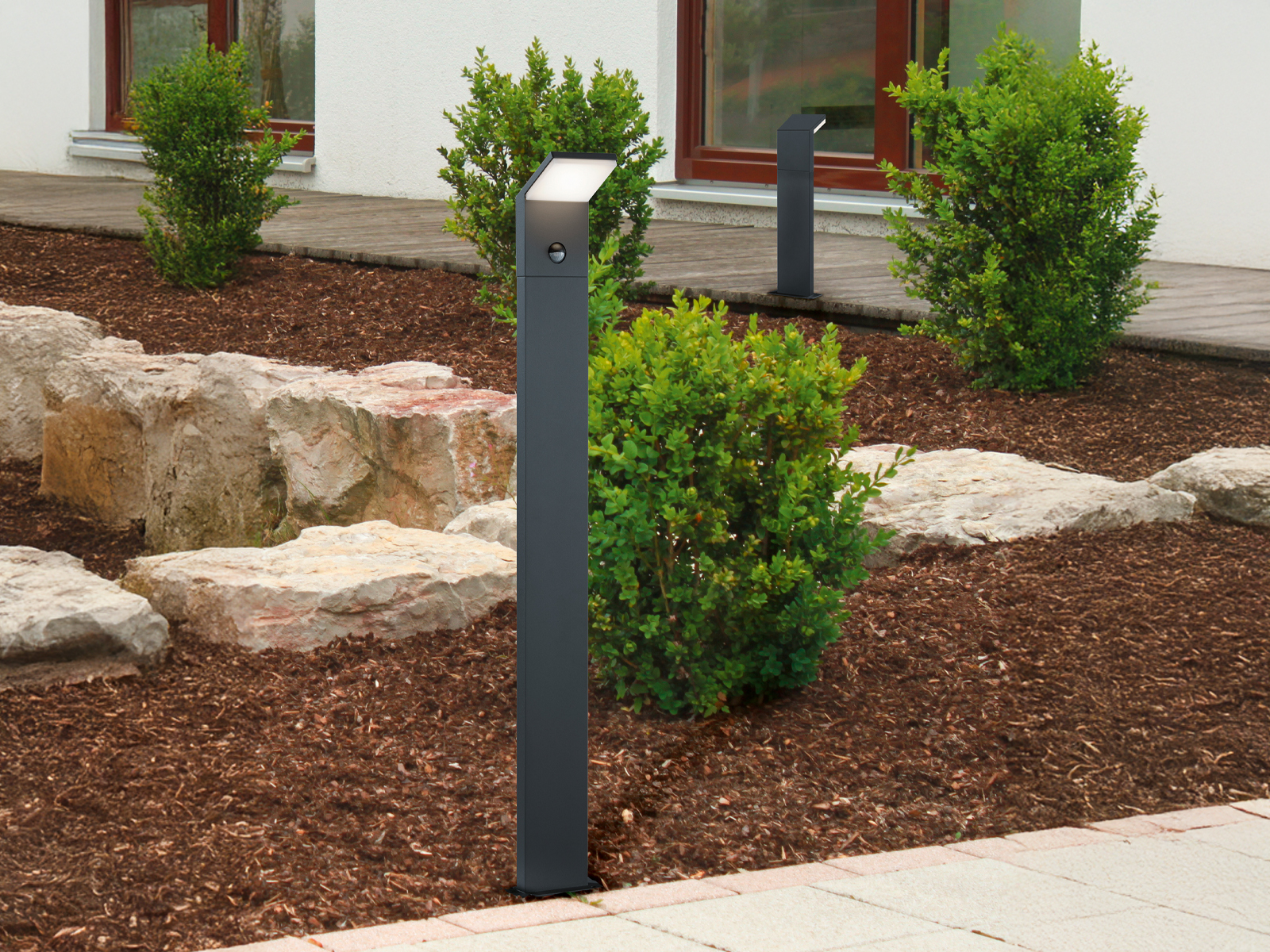 LED Außenleuchten mit Bewegungsmelder Anthrazit - Gehwegleuchten