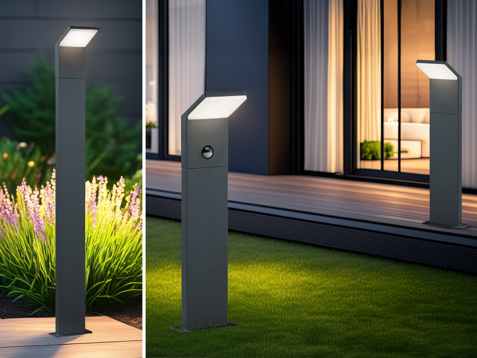 LED Outdoor Stehlampen mit Bewegungsmelder Wegeleuchten für