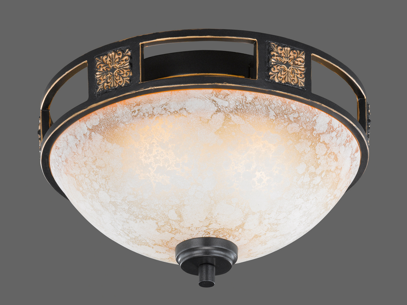 Rustikale dimmbare LED Glas Deckenlampe Rostoptik - Kolonialstil fürs