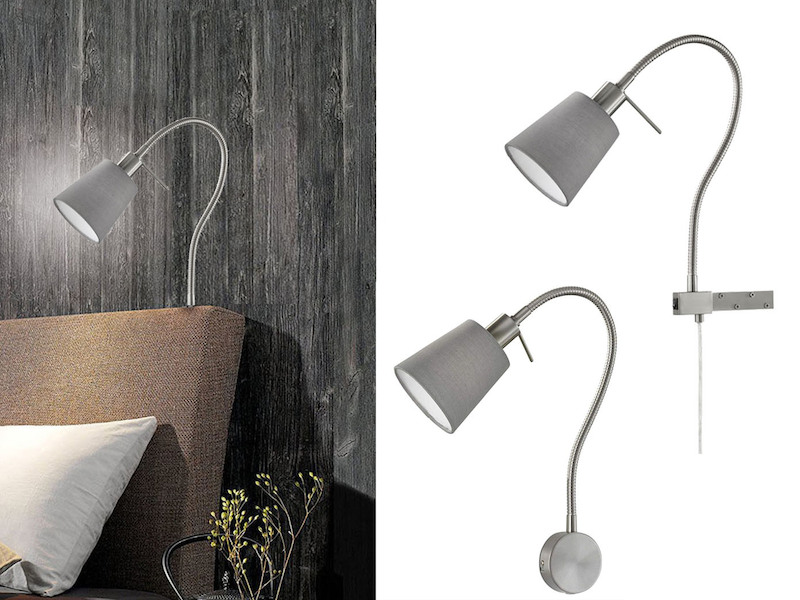 Leselampen mit Stoffschirm fürs Kopfteil Sofa & Boxspringbetten oder