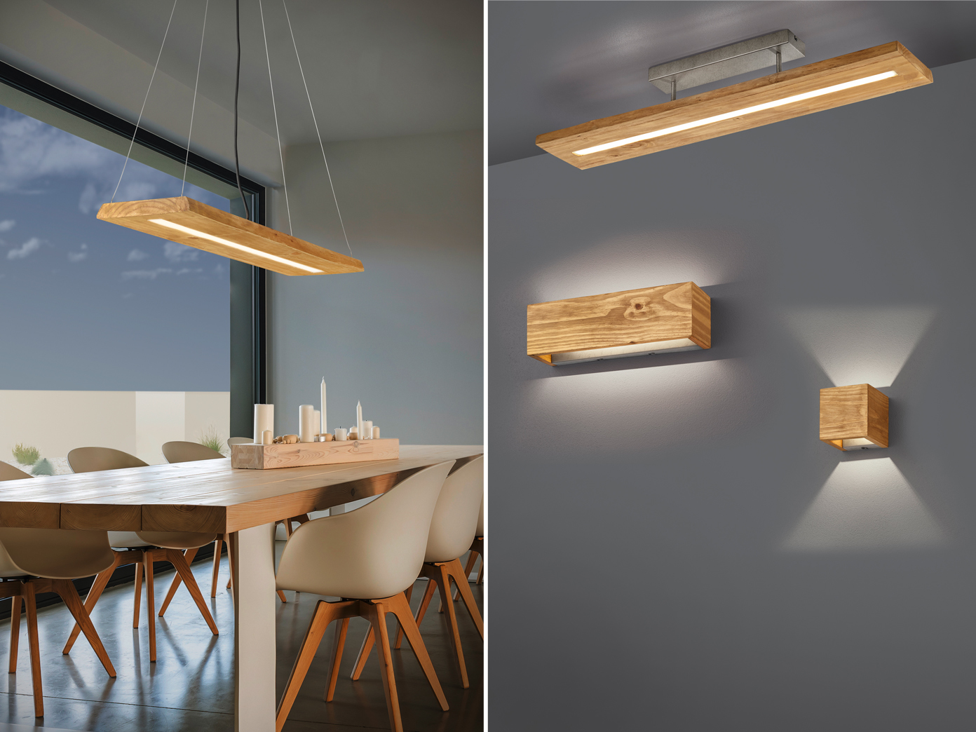 LED Wandlampen Küchendeckenlampen & Hängelampe aus Holzbrett für über