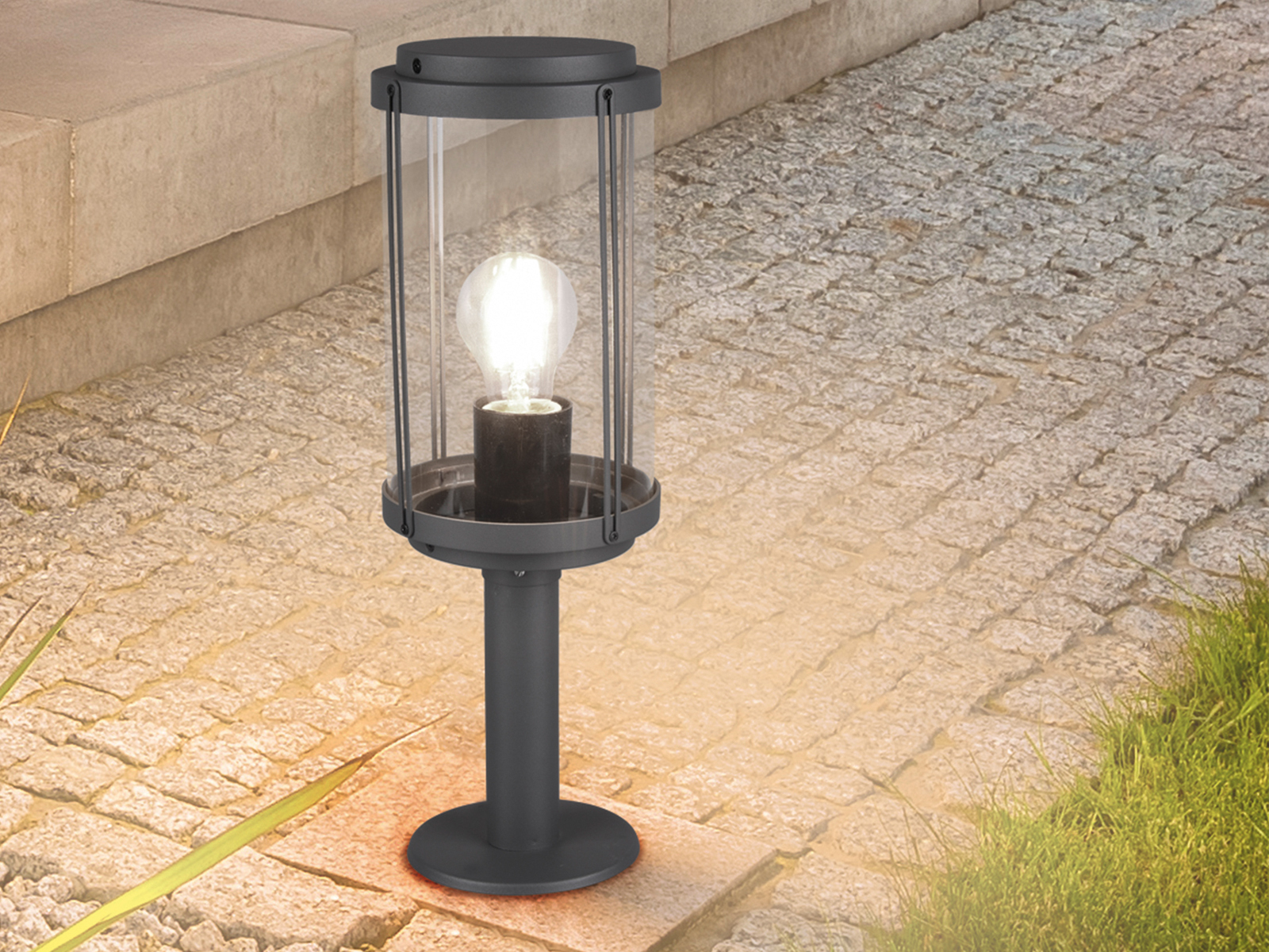 Gartenlampen mit Strom Außenleuchten Laterne rund Outdoor Stehlampen