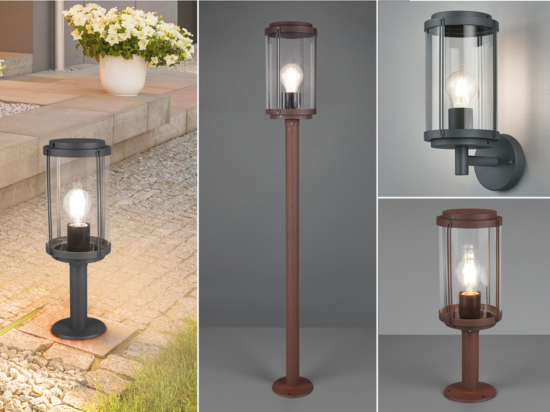 Gartenlampen mit Strom Außenleuchten Laterne rund Outdoor Stehlampen