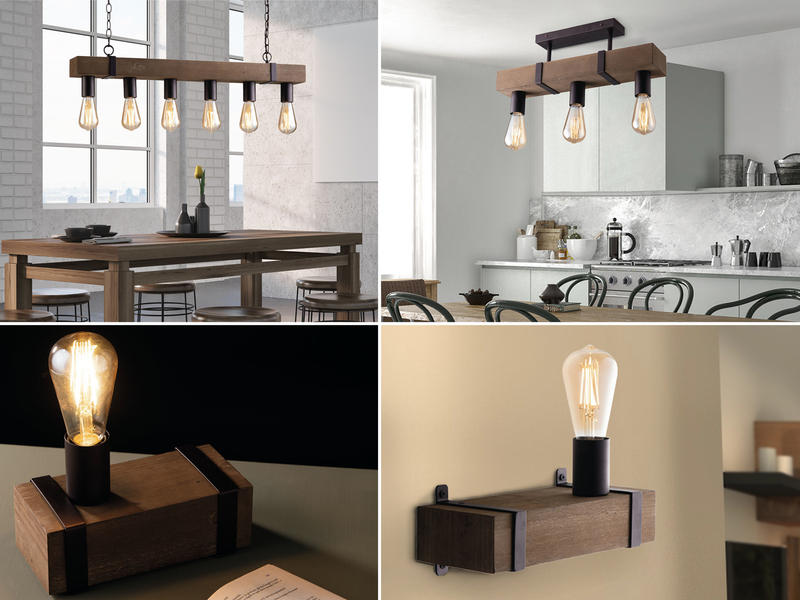 Rustikale Lampen aus Holzbalken - Esszimmerleuchten & Deckenlampen