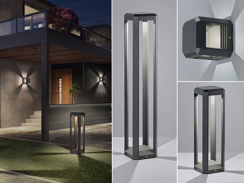 LED Gartenlampen mit Strom Außenleuchten eckig Outdoor Stehlampen für