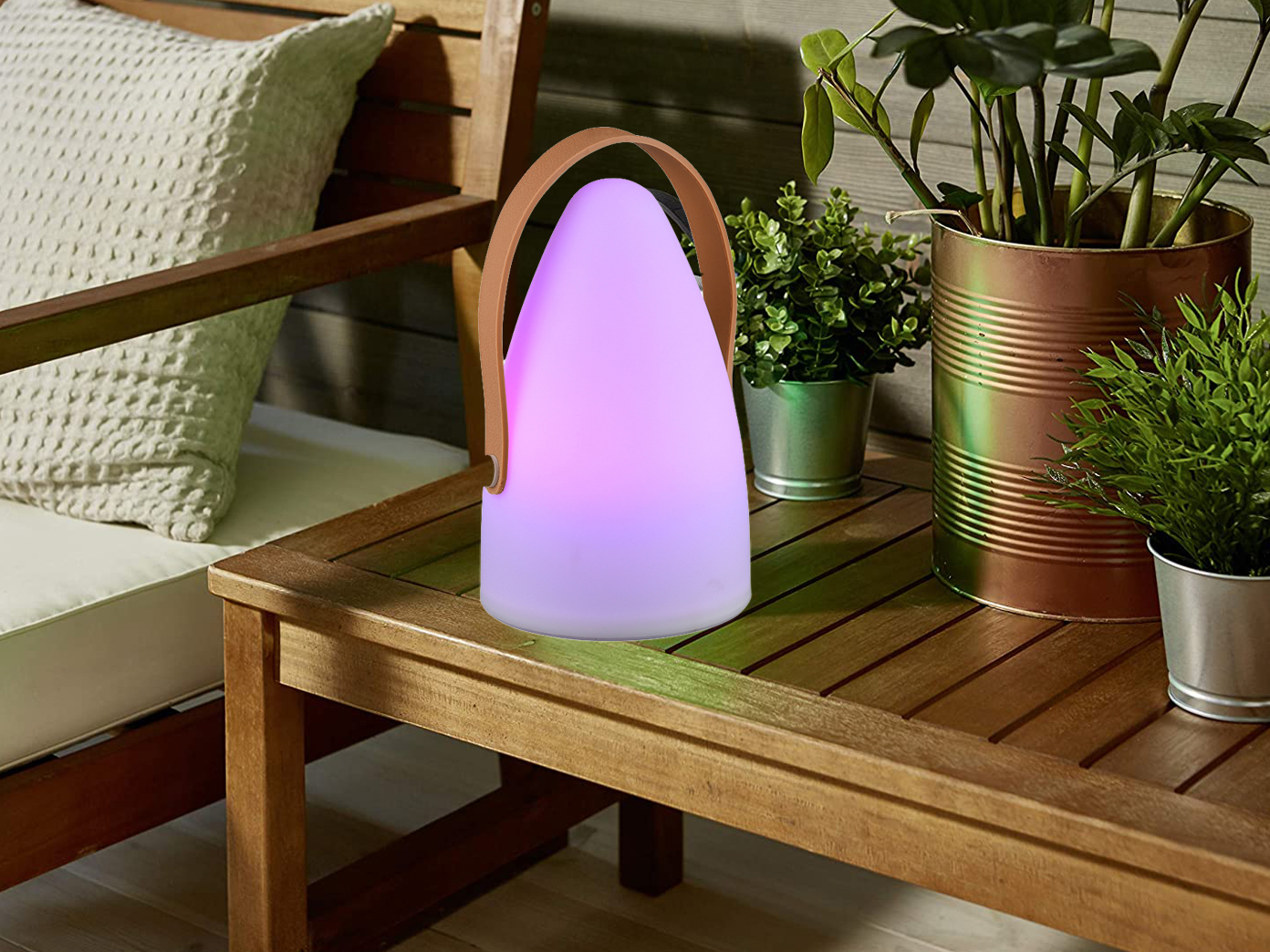 LED Outdoor Tischlampen kabellos ohne Strom Beleuchtung für Draußen /& Balkon USB