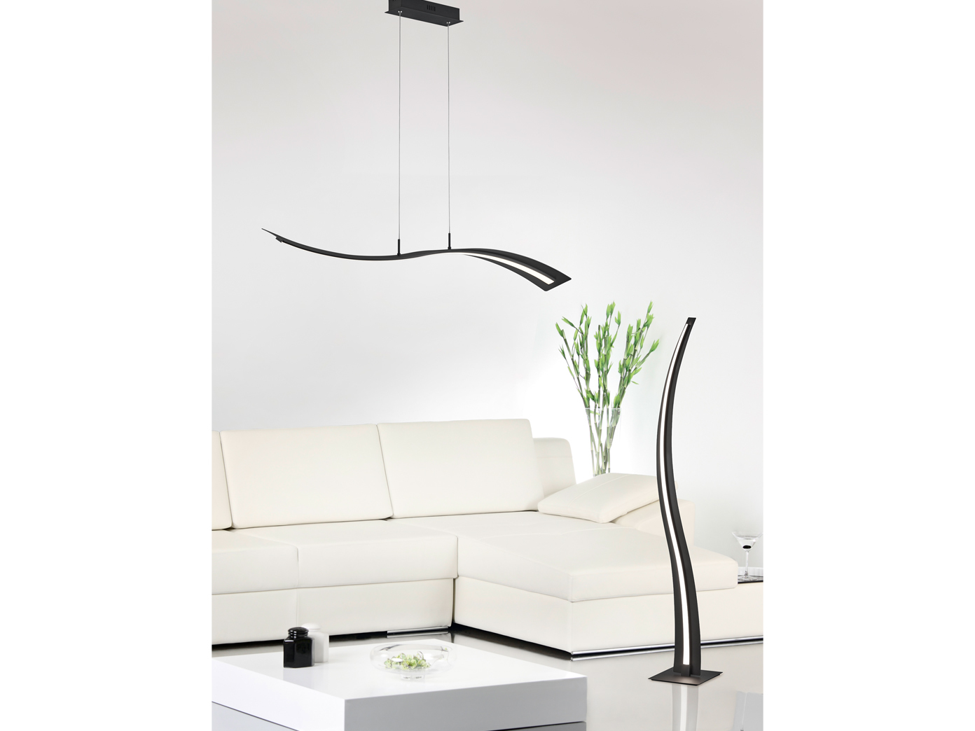 Stylishe Wellenlampen geschwungen dimmbare Esszimmerleuchten über