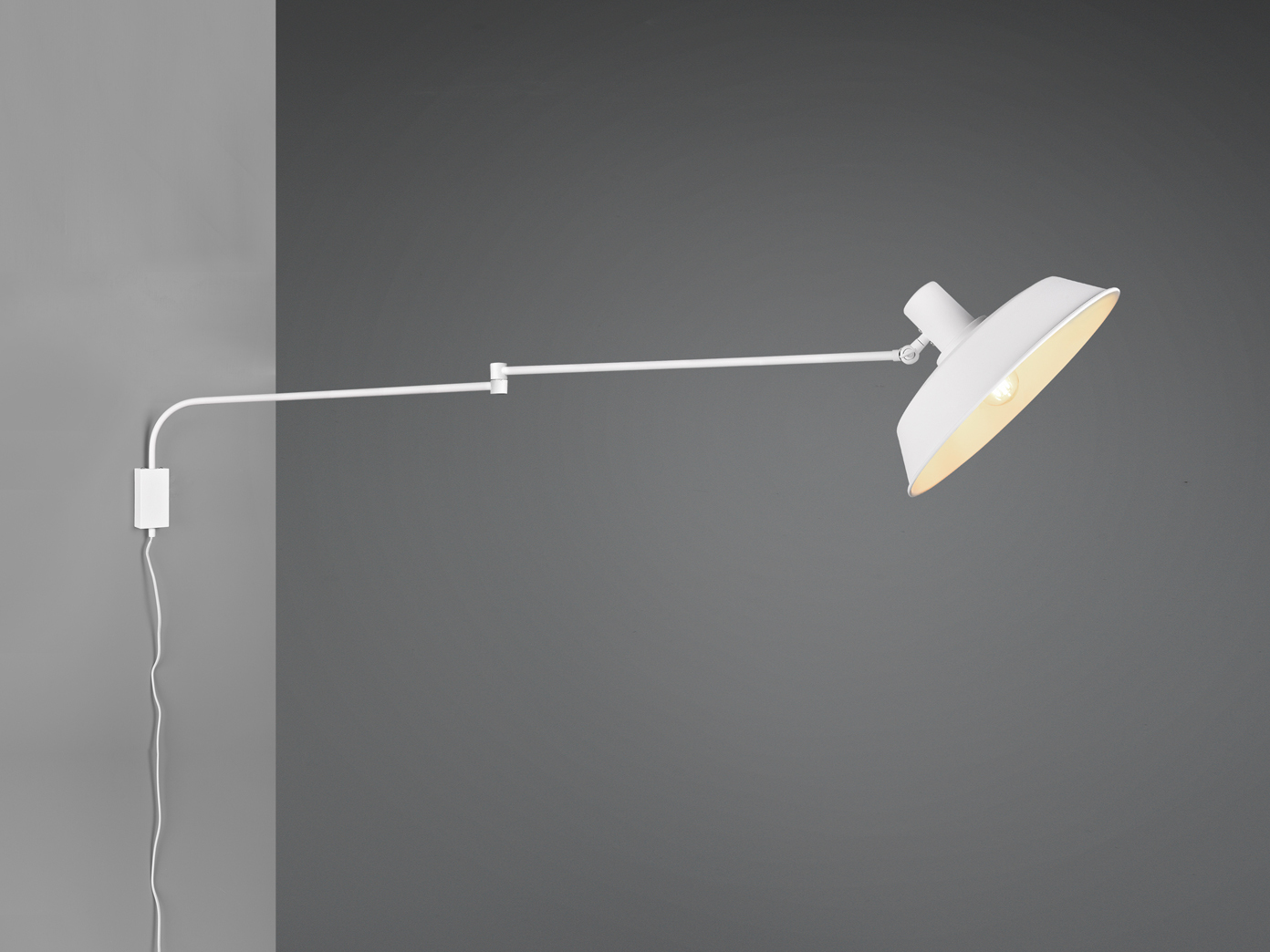 Wandleuchten mit langem Schwenkarm & Stecker für über Esstischlampen Couchtisch